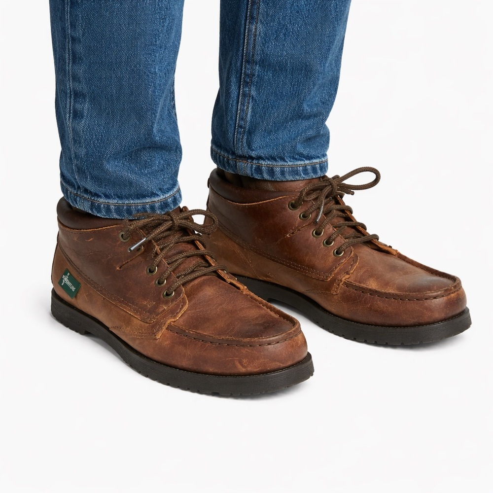 Size 6 Eastland Men’s Warren 1955 Leather Moc Toe Boots British Tan Brown